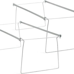 Smead Steel Hanging File Folder Frame, Letter Size, Gray, Adjustable Length 23" to 27", 2 per Pack (64872)
